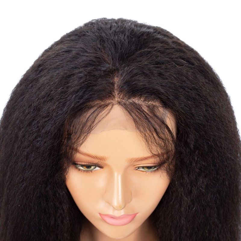 Kbeth Kinky Straight Wig Lace Frontal for Women Gift 2021 Trendy Black Girls Hand Work Kinky Curly Brazilian Virgin Hair Wigs