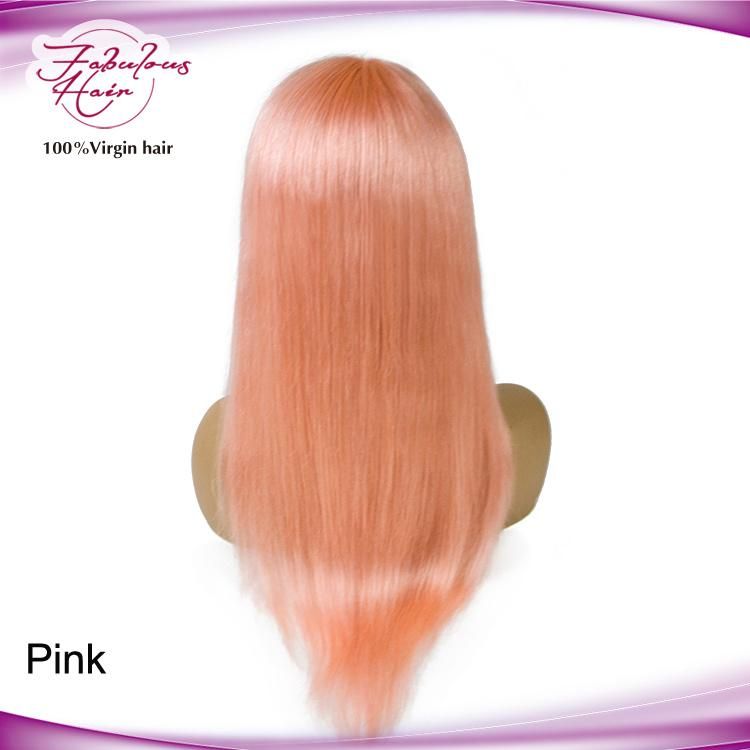 Remy Virgin Hair Pink Wig 28 Inch on Dark Skin