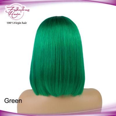 180% Density Virgin Malaysian Lace Bob Wigs Green Color