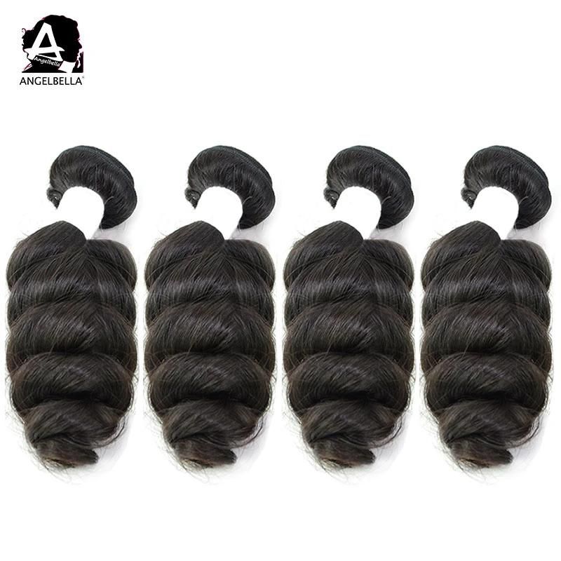 Angelbella The Best Virgin Indian Hair 1b# Raw Human Hair