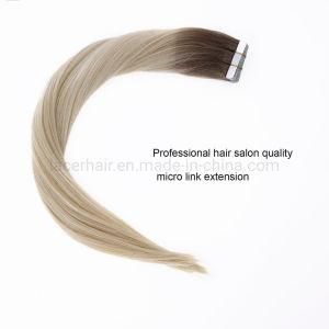 P#8-60 Wholesale Cheap High Quality Remy Hair Extension PU Tape in Weft Hair
