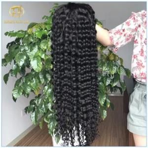 Best Sales Unprocessed Human Virgin Hair Water Wave Black Colour Full Lace Wig in Prepluck Natural Hair Line with Factory Price Fw-018