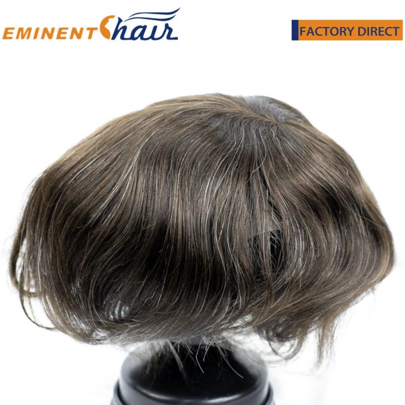 Custom Made Natural Effect Men′s Full Mono Wig