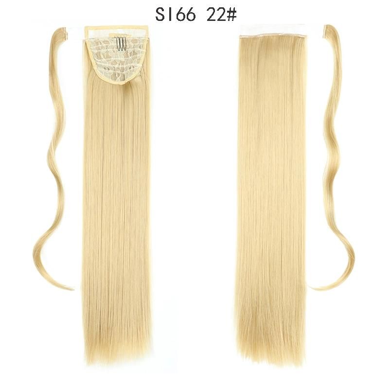Synthetic Long Straight Wrap Around Clip in Ponytail