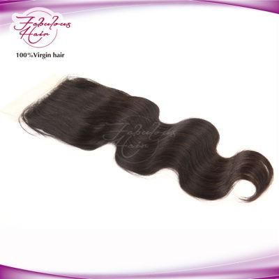 8A Peruvian Body Wavy Natural Lace Closure Human Hair