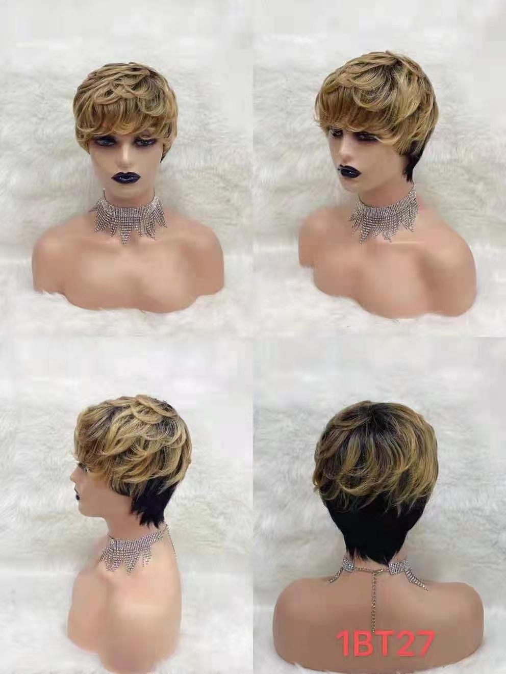 Cheap Machine Wig Wholesales 6" Curly Human Hair Wig