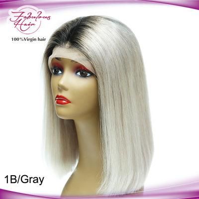 Instant Delivery 180% Density Lace Bob Wig 1b/Gray Color
