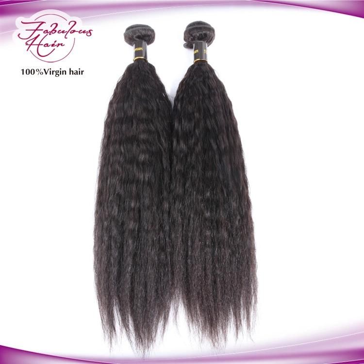 Kinky Straight Human Hair Bundles with Lace Closure