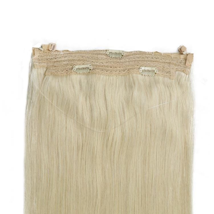 Double Drawn 12A Cuticle Aligned Halo Hair Extensions with Clip #613