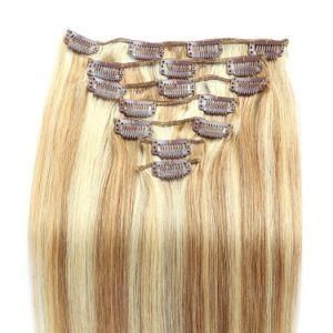 120g 7PCS Balayage Extensions Clip in Human Hair Nordic Blonde Highlights