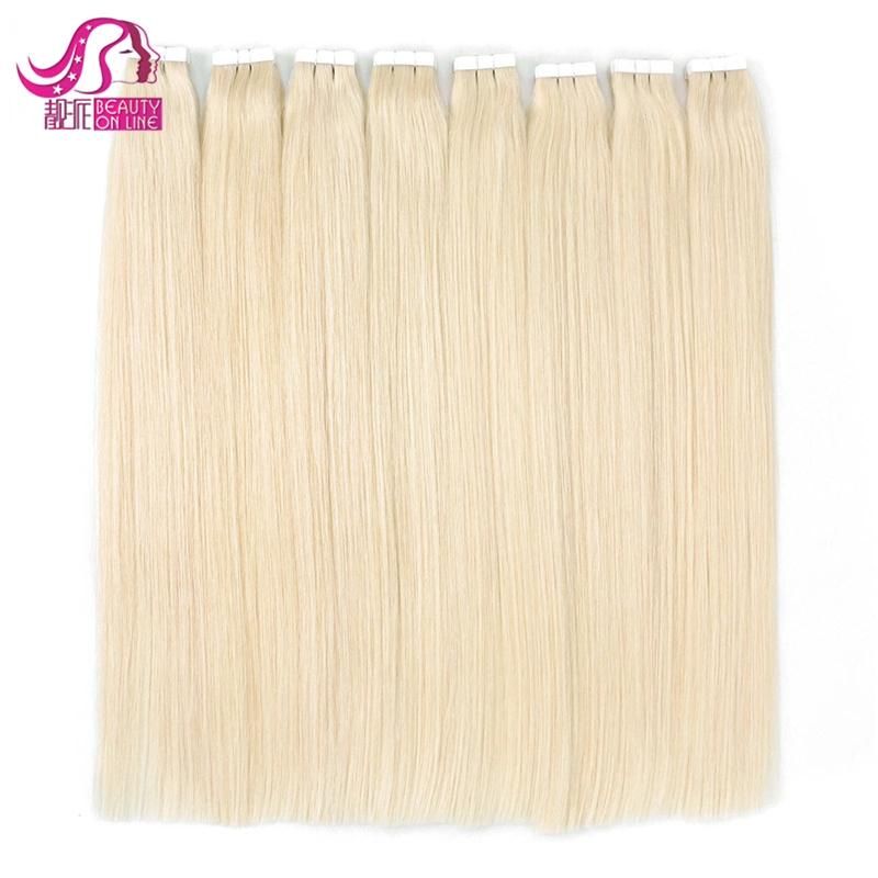 Straight Tape in Hair Extension Brazilian Virgin Hair, PU Skin Weft