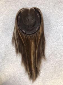 8X8 Brown European Virgin Lace Hair Topper in Stock