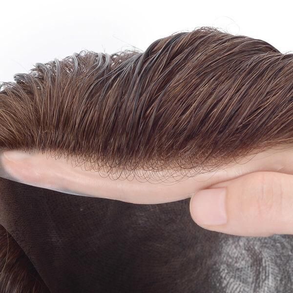 Indian Remy Hair Replacement Super Thin Skin Stock Natural Men Toupee New Times Hair
