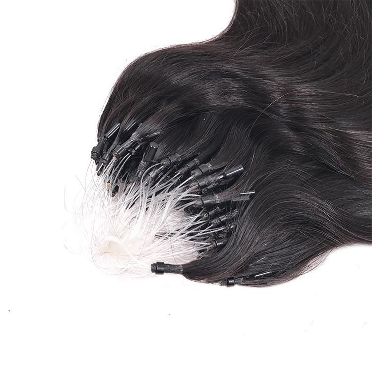 Customized High Quality 12A Micro Rings Link Body Wave Hair Extension Tools 100% Human Hair