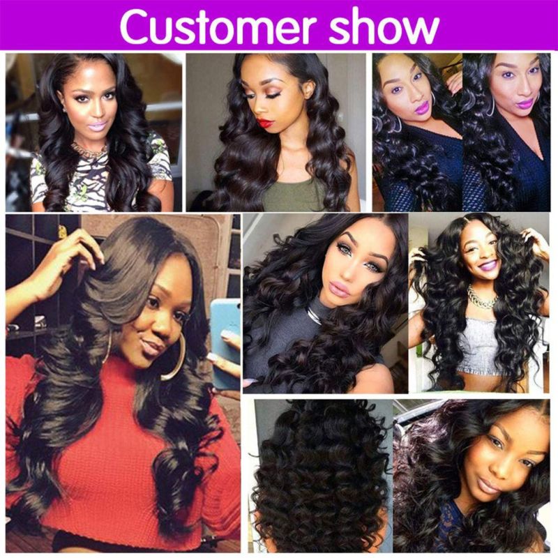 Loose Wave 3 Bundles with Lace Closure 100% Unprocessed Virgin Human Hair Bundles Free Part Natural Color