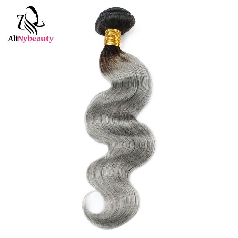 Top Quality Brazilian Virgin Hair Weft Color 1b/Grey Hair