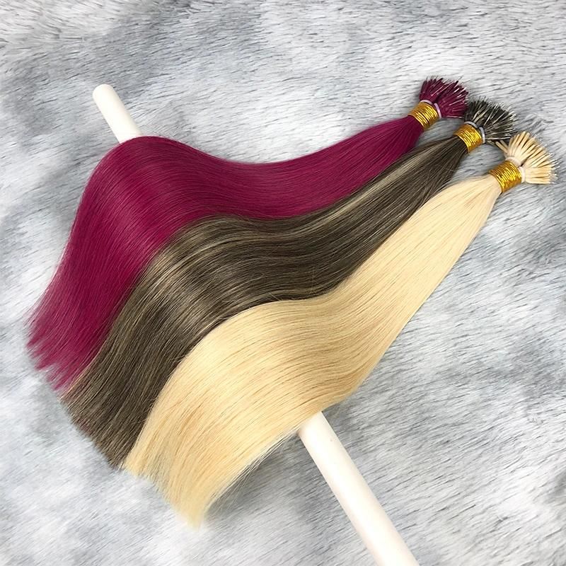 10A Silky Straight Nano Rings Russian Remy Hair Double Drawn Hair Extensions
