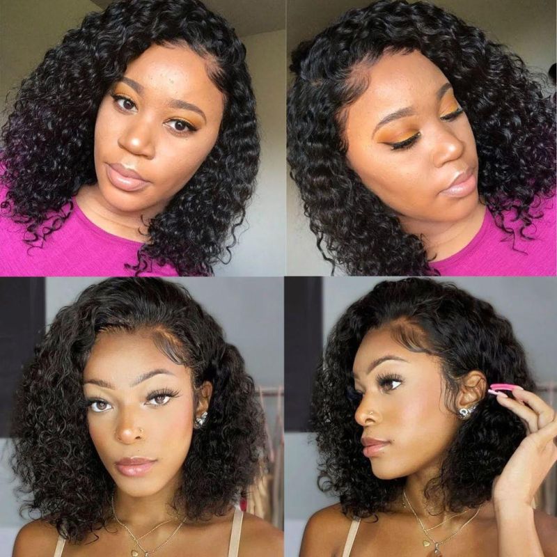 Fashion Curly Bob Wig 180% Density Lace Front Wig