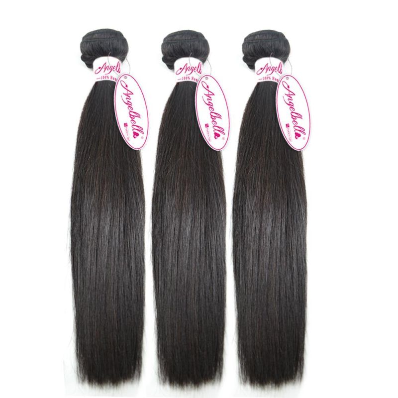 Angelbella Raw Indian Human Hair Natural Black Remy Hair Weaving Bundles