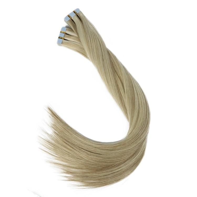 12A 100% Raw Cuticle Aligned Russian Human Tape in Hair Extensions