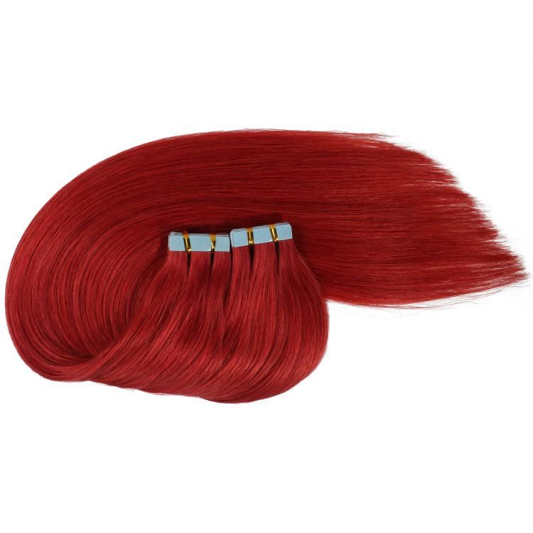 Wholesale Red Straight Human Hair Unprocessed Cuticle Aligned Human Tape Extensions