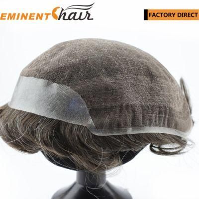 Factory Direct Men&prime;s Human Hair Natural Hairline Custom Hair System