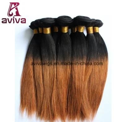 Silky Straight Wave 100% Human Hair Extension Ombre Natural Virgin Hair