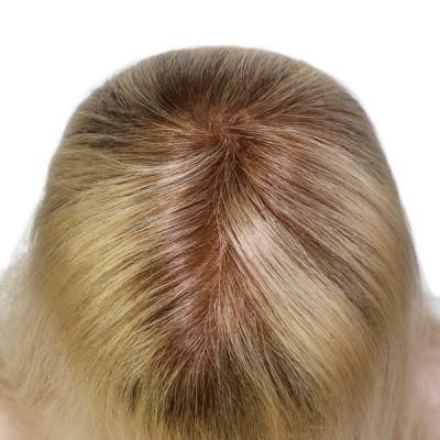 Lw1169 Fine Mono Base Long Blond Color Human Hair Replacement for Women