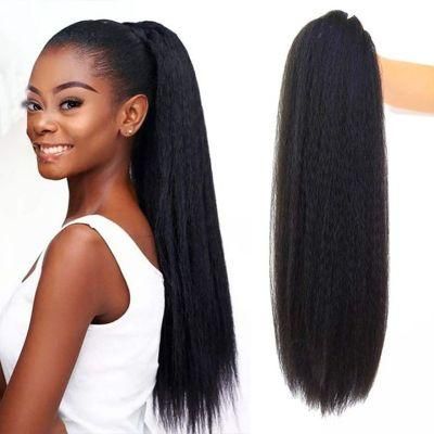 Yaki Straight 24inch Stretch Mesh Ponytail Hair Extension Wholesale Human Hair
