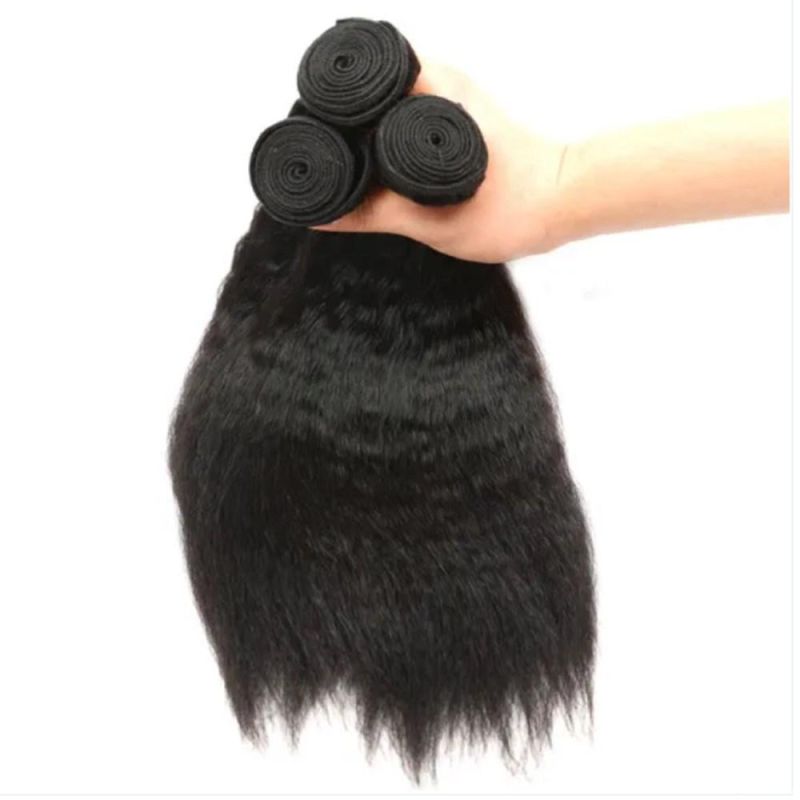 100% Natural Color Kinky Straight Bundles Hair Weave Brazilian Remy Virgin Hair