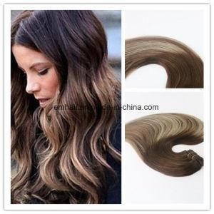 Balayage Color #3#24#3 Wholesale Hot Selling Fashion Color Virgin Remy Hair Straight Human Hair Clip in Hair Extension