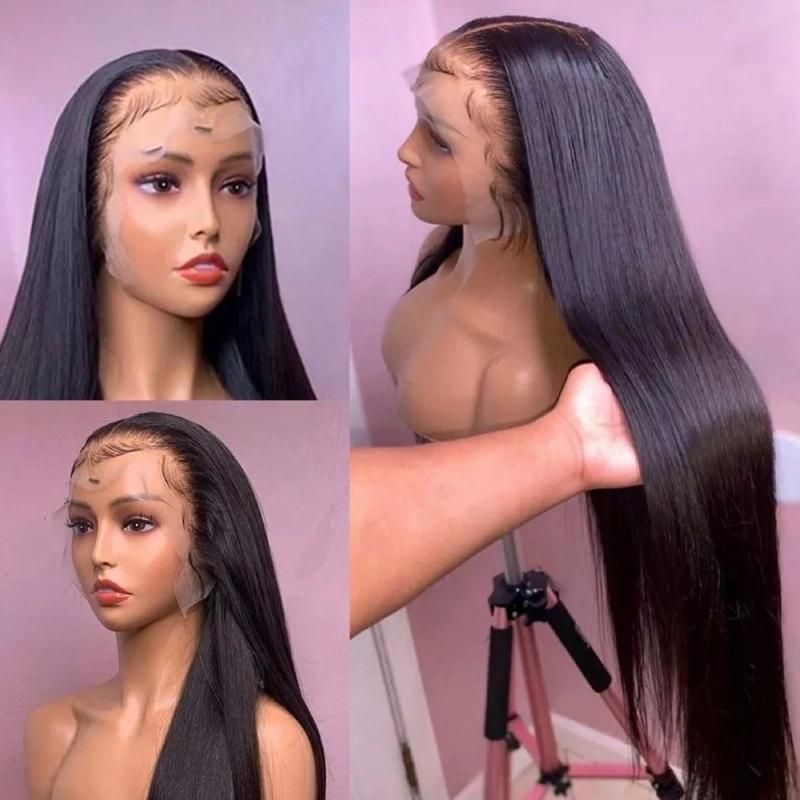 180%-200% Density Brazilian Virgin Straight Human Hair HD Lace Wig