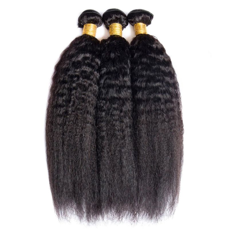 Brazilian Yaki Human Hair Bundles Deals Kinky Straight Brazilian Hair Weave Bundles Remy Human Hair Extensions