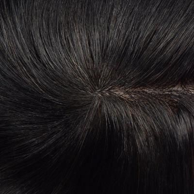 V-Looped Hair with Injected Hair Crown Thin Skin Mens Hair System