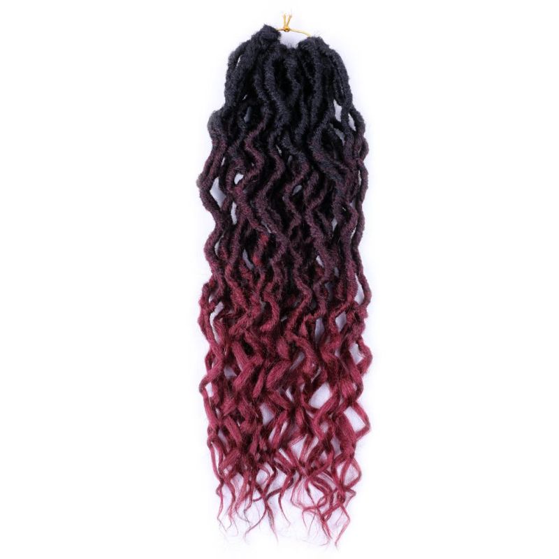 18inch 24 Strands Gypsy Faux Locs Crochet Hair Briading Curly Ends Crochet Hair Extension