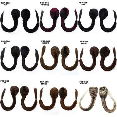 Synthetic High Temperature Fiber Plait Clip in Hair Piece Bangs