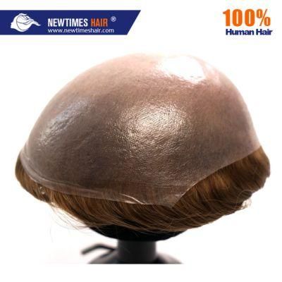 Stock Immediate Shipment Natural Looking Invisible Hairline Thin Skin Toupee for Men