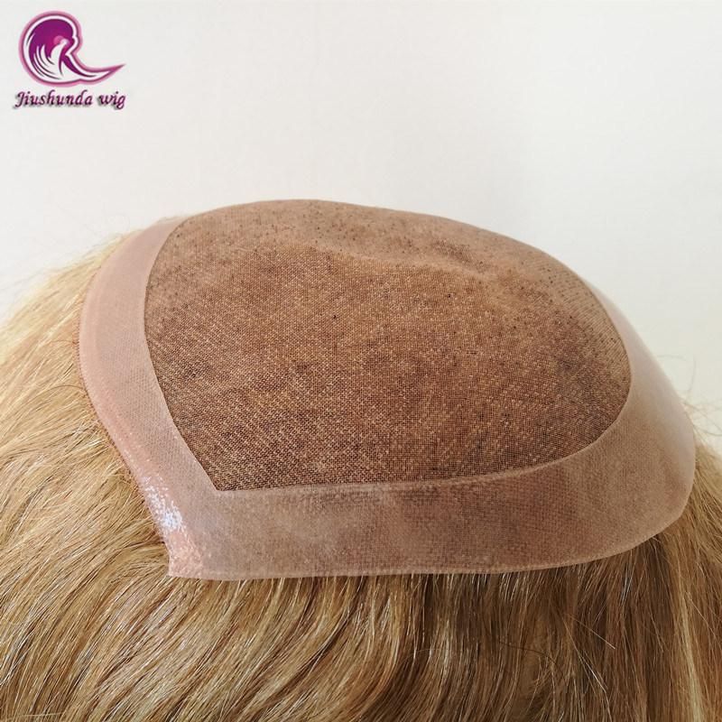 5X5 Top Quality Human Hair Toupee with Mono Lace PU Round/Hair Pieces