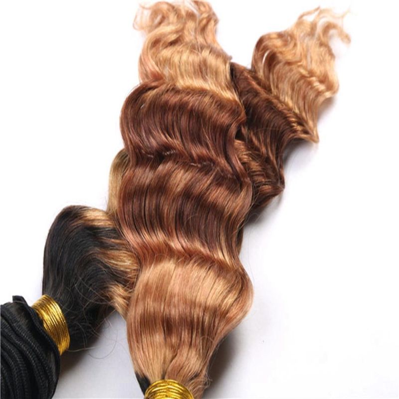 Kbeth Ombre Brazilian Hair Weave Bundles Black Brown Blonde Deep Wave Human Hair Weft 8-32 Inch