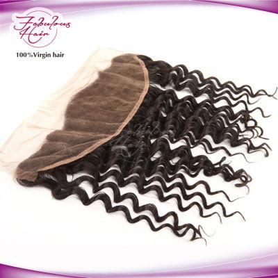 22 Inch Brazilian Deep Wave Curly Transparent Lace Frontal Middle Part