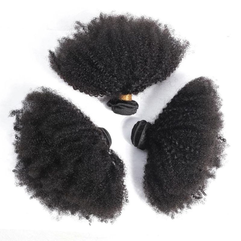 Afro Kinky Curly Hair Bundles 100% Human Hair Bundles Remy Hair Weaves Short Curly Hair 20 Inches
