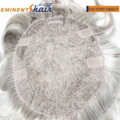 Synthetic Grey Hair Replacement for Men Full Lace Toupee