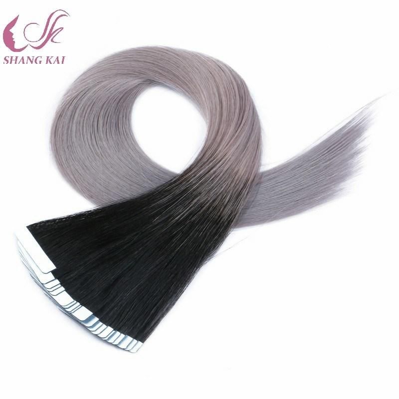 Double Drawn Russian Tape Extensions Ombre Color Tape Human Hair Extension