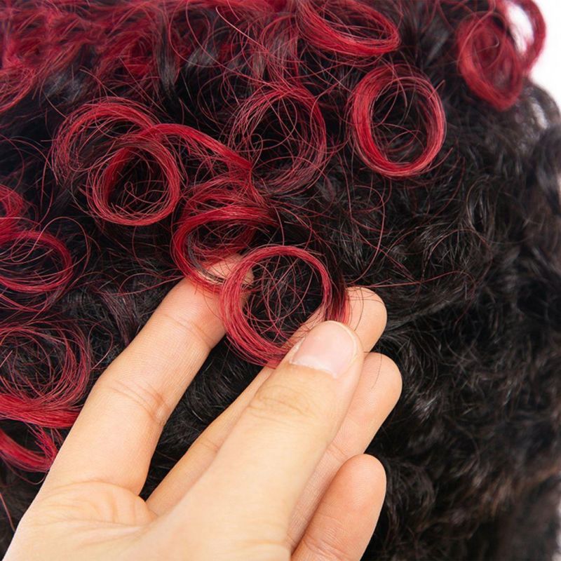 Two Tones Pixie Cut Wigs Short Hair Wig Heat Resistant Fiber Synthetic for Black Women