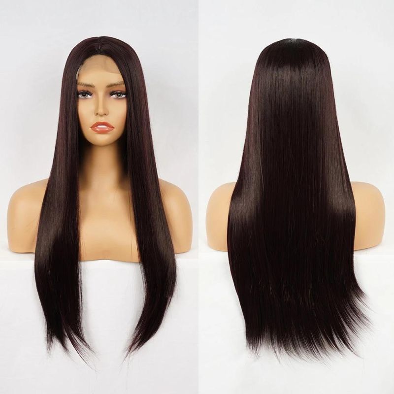Black Blue Colored Straight Lace Front for Human Hair Wig