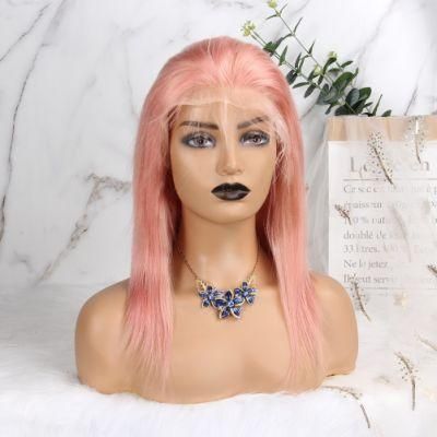Ombre Short Bob Wig with Bangs Brazilian Straight Human Hair Wigs Honey Blond Full Lace Remy Hair