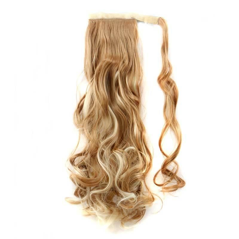 Long Body Wavy Brown Color Ponytail Hair Piece for Black Women Drawstring Synthetic Ponytail Hair Extension