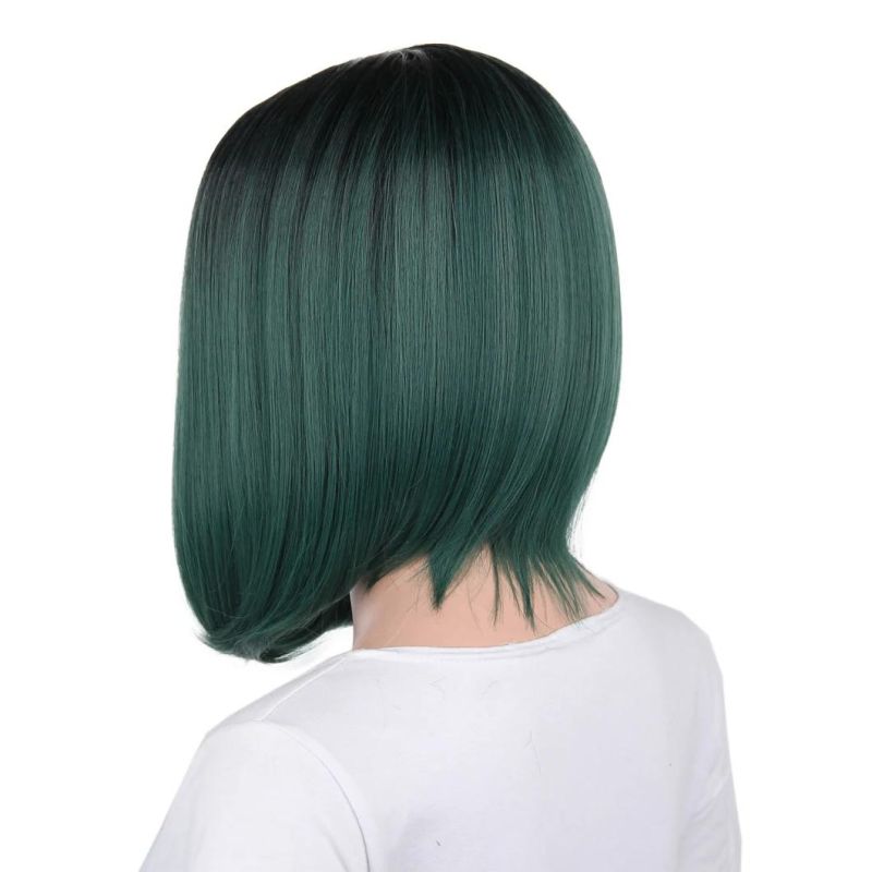 Wholesale Ombre Green Bob Wig Heat Resistant Synthetic Short Wigs