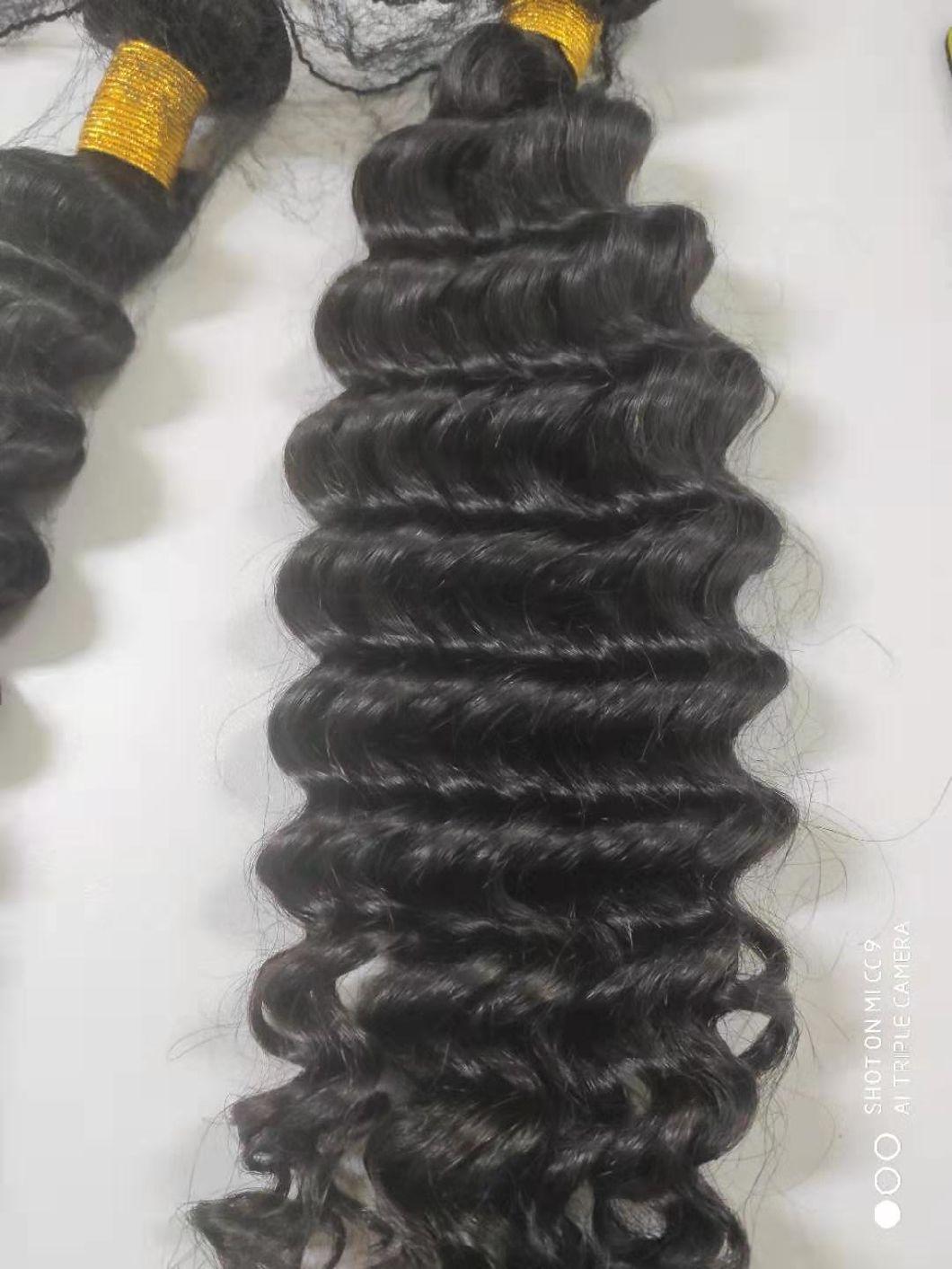 High Quality Wholesale Raw Unprocessed Cuticle Aligned Deep Wave Indian Human Virgin Hair Bundles