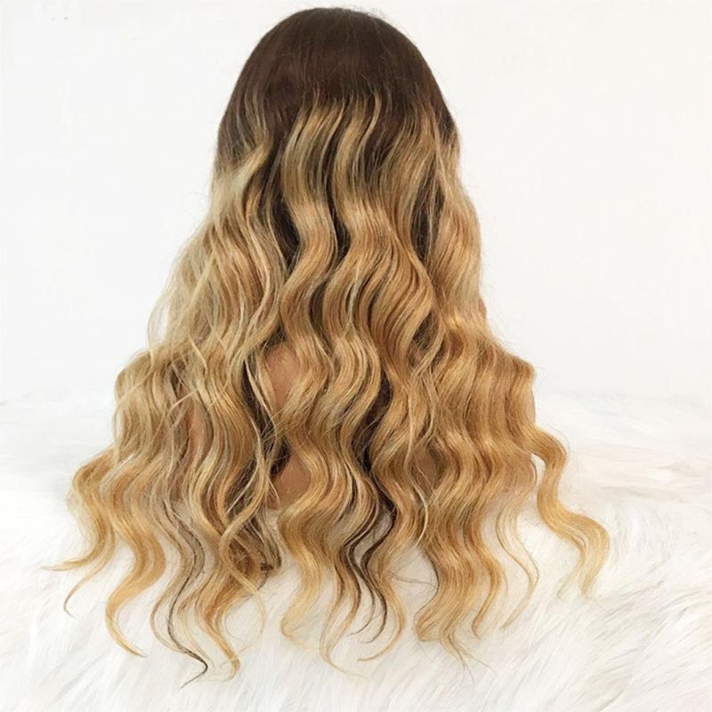 Blonde Lace Front Human Hair Wigs for Women 150% Density Loose Wave Virgin Brazilian Human Hair Wig Ombre Color